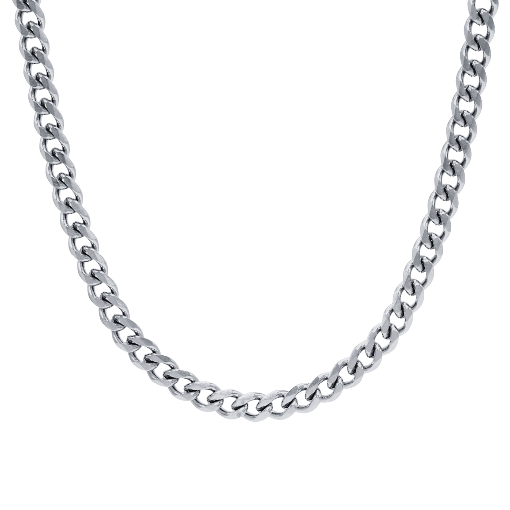 A coloured Cuban chain necklace with a length of 38cm plus an additional 5cm extender, displayed against a white background.