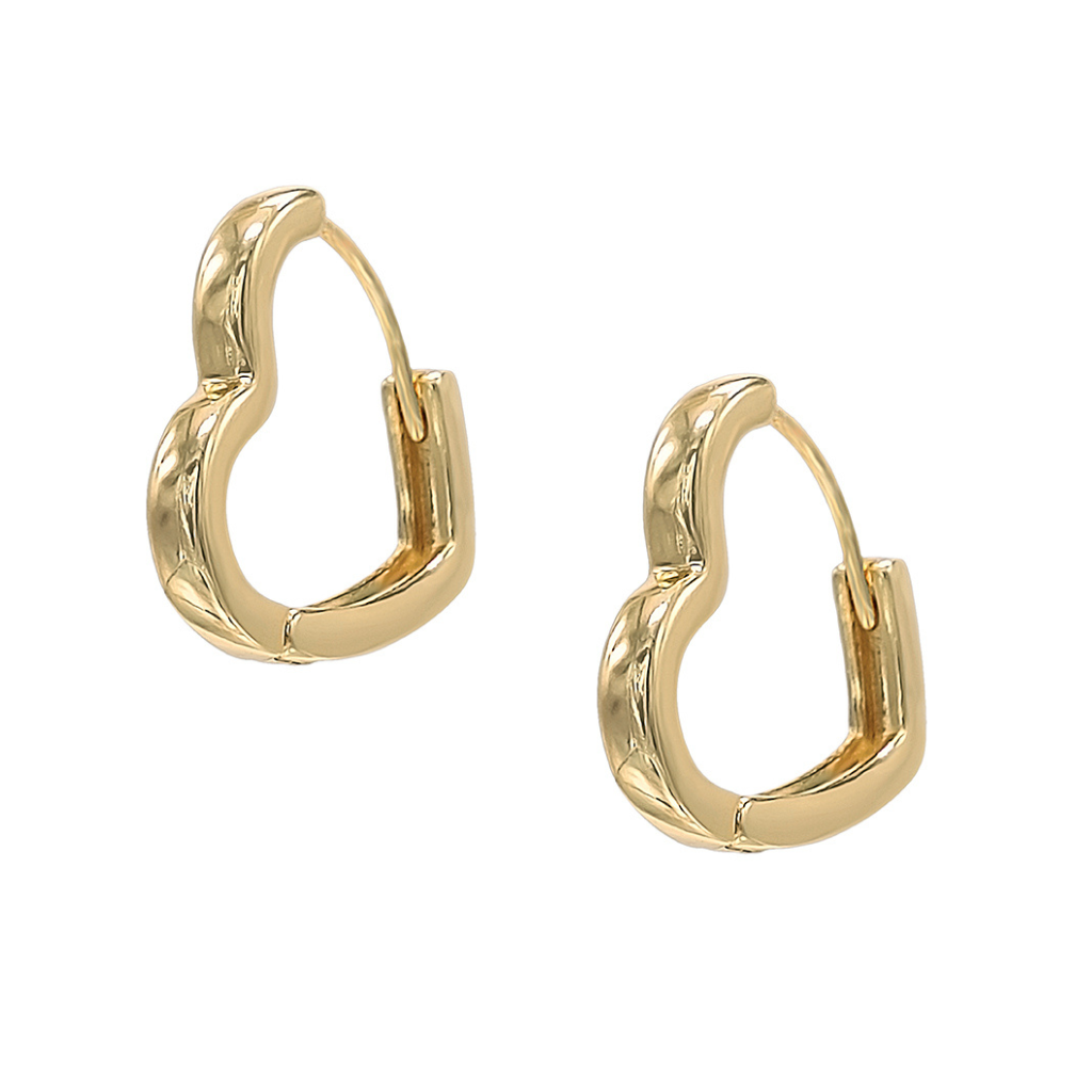 Heart Gold Hoop Earrings